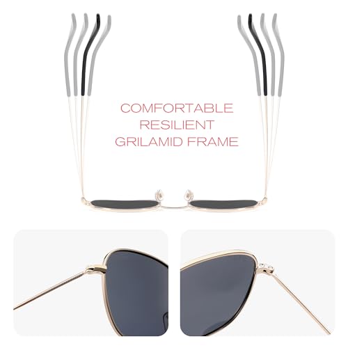 Round Polarized Sunglasses for Men and Women, Small Metal Circle Wire Frame Sun Glasses UV400 Protection RFS50024