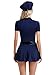 Moggemol Women's Police Cosplay Costume Sexy Cop Outfits Police Officer Uniform Policewoman Halloween Costumes Navy Blue Small
