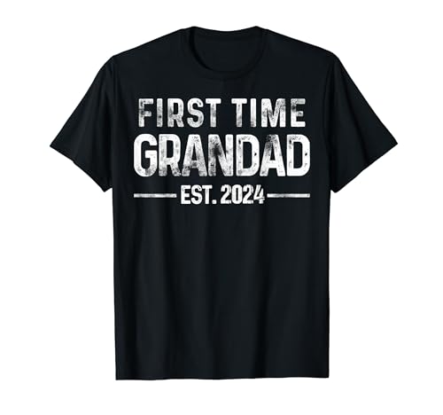 First Time Grandad est. 2024 Soon To be Grandad Vintage T-Shirt