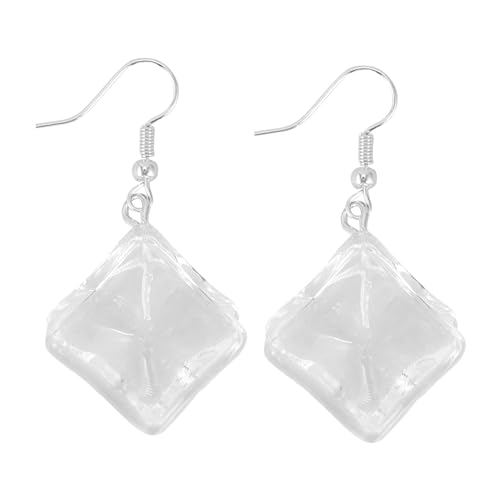 Boucles d'oreilles en résine effet glaçon uniques et design