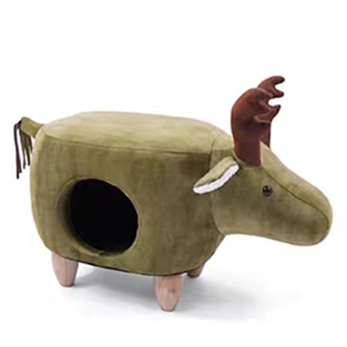 Deerou 猫ベッド 猫の家ペットハウス 犬 ペットハウス 猫ハウス 靴替えスツール 多機能 滑り止めマット付き猫小屋履き替え用ベンチ 適用家庭玄関ペットショップ猫舎 (大きい,ヘラジカ)
