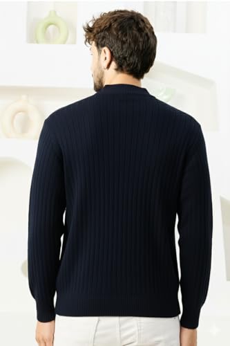 Image of Pivl Men's Winter Half Zip Solid Warm Sweater