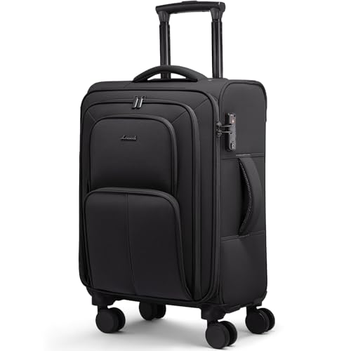 LOVEVOOK Carry On Luggage 22x14x9 Airline Approved, 22 Inch Softside Suitcases with Spinner Wheels,...