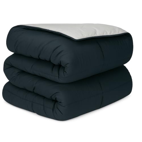 DECASATEXTIL -Edredon Nordico Bicolor Reversible - 400Gr/m2 - Cama 90/105 - Edredon Microfibra – Reversible- Suave, cómodo, Ligero y Transpirable – Carbon/Gris 180x240cm