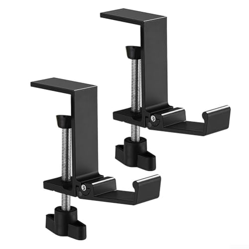 Gancho de Auriculares Plegable para Debajo del Escritorio, con Aleación de Aluminio, Soporte para Auriculares y Clip Organizador de Cables miniatura 1