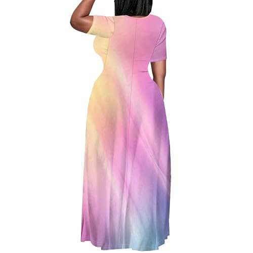 Image of PinkPatty Women's Plus Size Maxi Dress Short Sleeve with Pockets