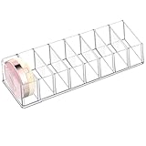 Tuanse 4 Pcs Acrylic Makeup Compact Organizer Detachable 8 Spaces Clear Vanity Drawer Organizer Eyeshadow Palette Storage for Lipstick Highlighter, Skincare Cosmetic Display Cases for Bathroom