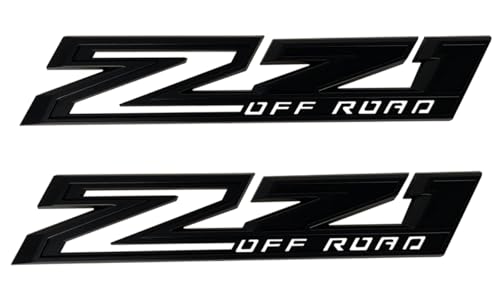 Image of 2pack New Big Z71 Off Road Emblems Side Decals 3D Badges Compatible with fits 2019-2025 Silverado Offroad Parts 84632695 (Matte Black)