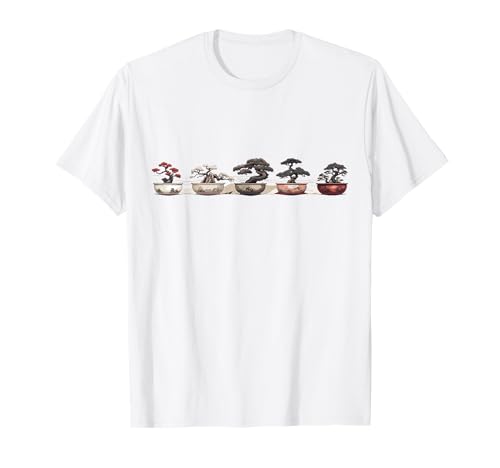 Bonsai Plants Bonsai Tree Accessories Shirts Bonsai Tree T-Shirt - Women's Unisex Casual Modern Nature Cartoon Bonsai Theme T-Shirt - White, Small