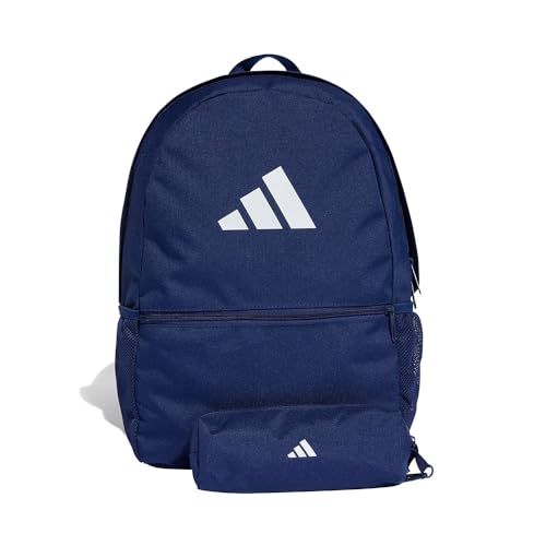 adidas Unisex - Adulto BACKPACK WITH PENCIL CASE, dark blue/white, One size
