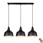 KEFA Modern Minimalist Battery Operated Pendant Light, Black Wireless Adjustable Pendant Lighting with Remote & Blub, No Wiring Ceiling Hanging Light for Kitchen Island Dining Table Living Room Barn C