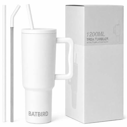Image of Stainless Steel 1200 ml Vacuum Tumbler with Lid & Straw - Double‑Wall Insulated Cup for Travel, Gym & Office - Keeps Beverages Hot or Cold - 1.2 L Capacity (Coconut Cloud)