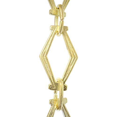 Image of RCH Hardware CH-22-AD-3 Decorative Acid Dipped Solid Brass Chain for Hanging, Lighting - Hexagonal Design Unwelded Links (3 ft /1 Yard)