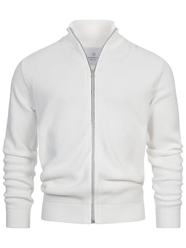 Cardigan zippé pour homme col montant tricot fin gilet veste KSErik