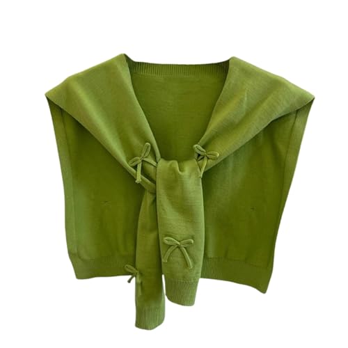 Chevara Women’s Casual Y2K Shawl Wraps 3D Bow Knitted Wrap Shawl Scarf Fashion Cape Shoulder Top