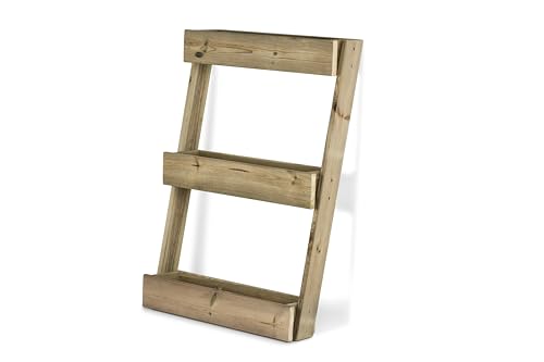 Hortalia Huerto Urbano - Jardín Vertical de Madera - Protección Autoclave Nivel IV - Stand Line Floorl KD 3 Bandejas