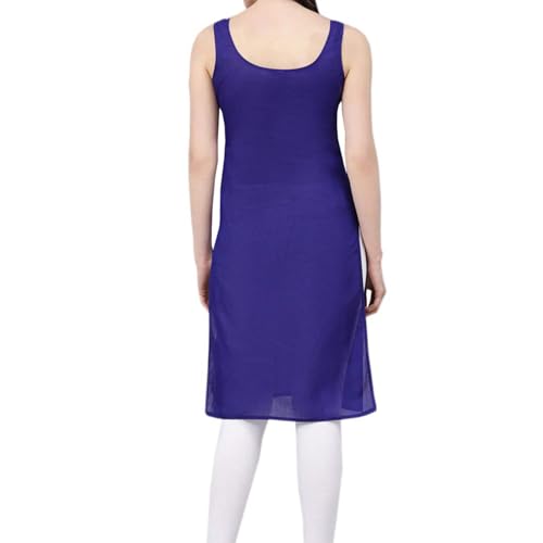 Image of Women's Sleeveless Cotton Inner Slip Dress Round Neck Soft Comfortable Fit Full Length Camisole Innerwear Summer top Undergarment for Girls