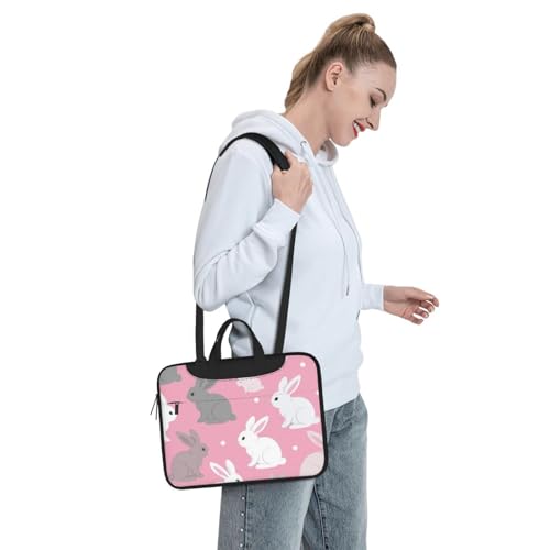 Bolso para laptop impermeable gris y blanco 14 pulgadas miniatura 3