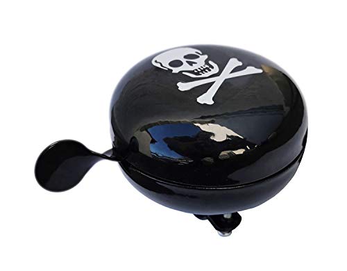 Sonnette de vélo pirate XXL Ding Dong 80 mm - Sonnette de vélo - Sonnette de vélo - Klaxon - Noir