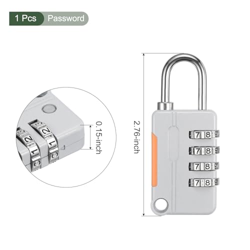 Image of YOKIVE 1 Set 4 Digit Combination Lock with Security Cables, Outdoor Padlock Steel Lock Chains | Great for Lockers Baggage Bikes (Gray, 5Ft)