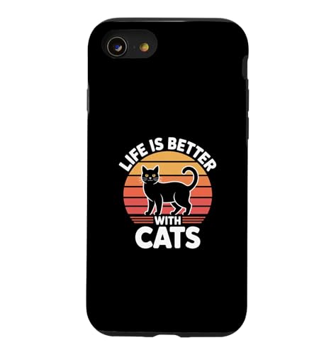 Life Is Better With Cats �X�}�z�P�[�X iPhone SE (2020) / 7 / 8 �p