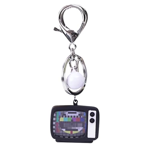 Llavero de televisión, colgante retro con sonido y luz, adorno de mochila punk, para coleccionistas, estudiantes, niños, adolescentes, adultos, turistas, viajeros, cumpleaños, mochilas, maletas