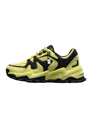 Image of The Souled Store Fumes NX: Sage Men and Boys Low Top Sneakers Green and Off White Streetwear Chunky Trainer Breathable Mesh Cushioned Midsole Durable Sole Lace Up Lightweight Padded Collar