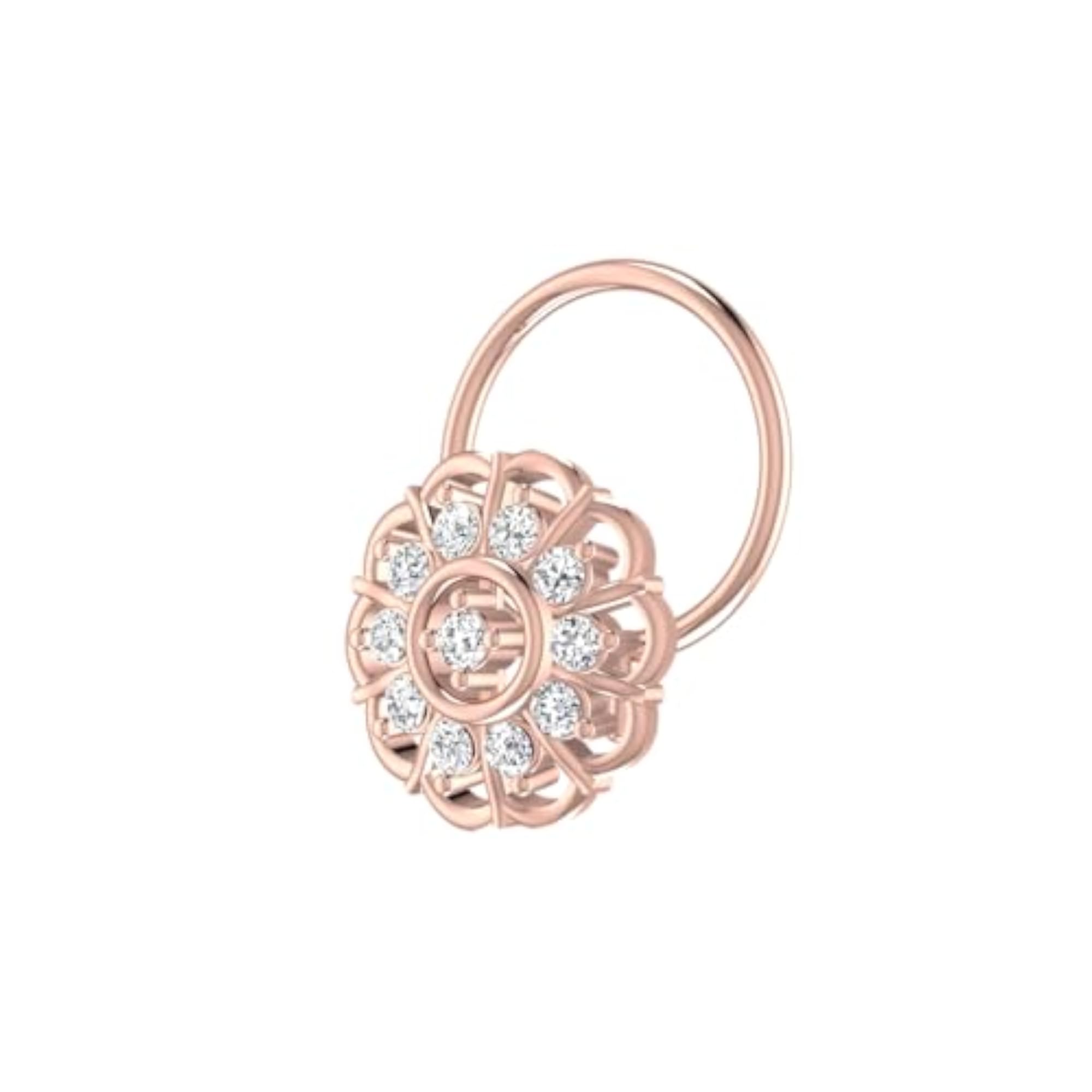 9K BIS Hallmarked Rose Gold Stud Nosering