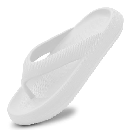 Cloud Flip Flops for Women, Cozislides Soft Slides Sandals, Flip Flops EVA Comfy Bath Spa Walking Sandals (White, Adult, Women, 9.5, Numeric Range, UK Footwear Size System, 10, Medium) - Image 4