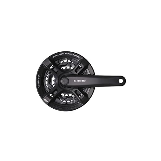 Shimano Mtb Sin Grupo FCM171C244C3 - Bielas 6/7/8 Velocidades 170 Mm 42/34/24 C/Cubre, color negro