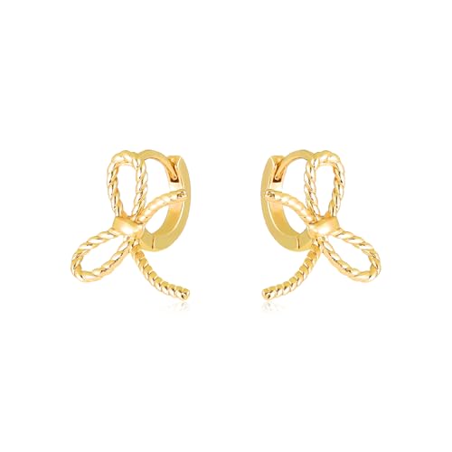 Bow Hoop Earrings for Women Gold/Silver Bow Statement Tassel Rhinestone Earrings Jewelry Gifts