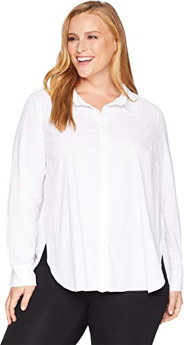Lyssé Women's Size Plus Reese Button Up, White, 3X #TOP12