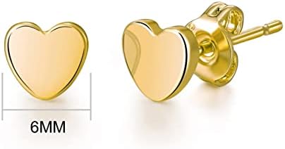Gold Plated Heart Stud Earrings