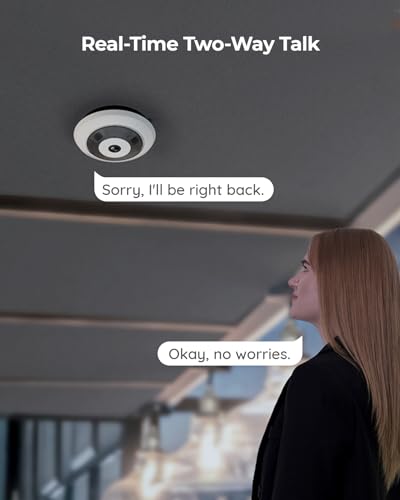 Image of REOLINK WiFi Security Fisheye Camera, 2K+ 6MP 360 Panorama, 2.4 /5GHz WiFi | Indoor Camera with Motion Detection, Ceiling /Wall /Desk Mount, Supports up to 512GB microSD, FE-W (White)