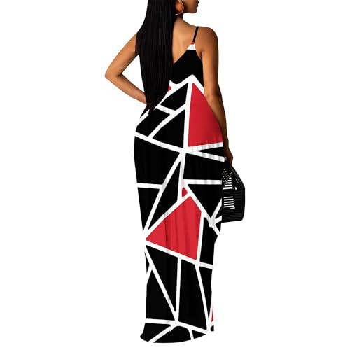 Image of SUZONANA Women Plus Size Summer Maxi Dress Spaghetti Strap Loose Sundress