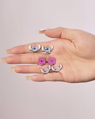 Disney Stitch and Angel Clip-On Earrings Official License, 3-Pack Gift Set4