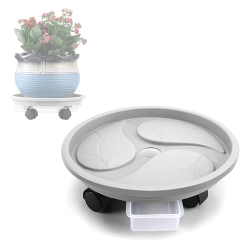 Image of HASTHIP Plant Stand with Wheels 26cm Round Pot Trolley for Big Pots | Sturdy Movable Stand for Heavy Pots, Smooth Wheels for Easy Shift, Thick Build for Indoor Outdoor Use