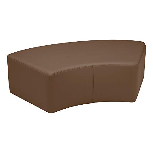 Image of Sprogs 12 inch H Structured S-Curve Stool -Flexible Modular Collaborative Soft Seating for Office, Home, Lounge and School Classrooms with Durable Frame & Set of 6 inch Legs Add-on -Chocolate