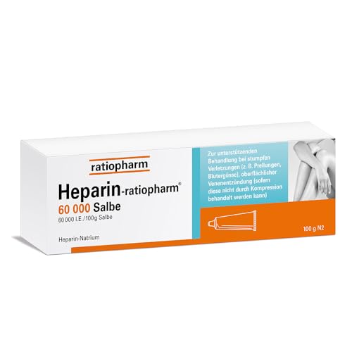 Heparin-ratiopharm 60 000 Salbe: Unterstützung bei Schwellungen, Blutergüssen und oberflächlichen Venenentzündungen, 100 g