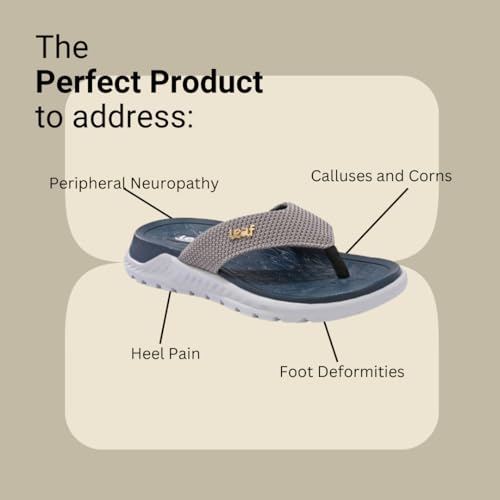 Image of leaf Heel Pain & Swelling Relief Slippers for Men & Women - Unisex Grey Cushioned Comfort Slippers with Arch Support - Pain-Relieving Footwear for Swollen Feet & Heel Pain