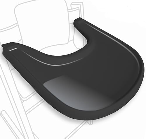 Image of High Chair Table Compatible with Stokke Tripp Trapp Chair with Powerful Smooth Suction Surface, Glossy Black- BPA Free, Easy to Clean and Assemble