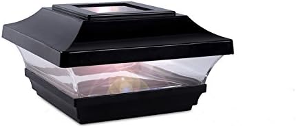 Woodway Solar Post Cap, in Black, fits 3.5" Post, with Powerful LED Light and Wide Area Coverage, 1PC