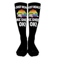 WTFJFC I Just Reallyy Like Sheeps, Ok! Crew Socks Women Funny Knee High For Womens Socks Rain Boot Sock Fashion Socks, White