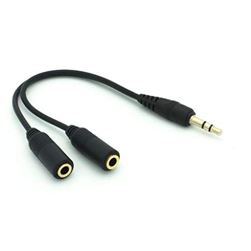 3.5mm Headset Splitter Earbuds Audio Jack Y Adapter 2-Port Black for LG G5 G6 G7 ThinQ Stylo 3 4 V20 V30 V35 ThinQ - LG G Pad 10.1 7.0 8.0 8.3 F 8.0 F2 (8.0) X8.3 - Motorola Droid Turbo 2, Moto G6