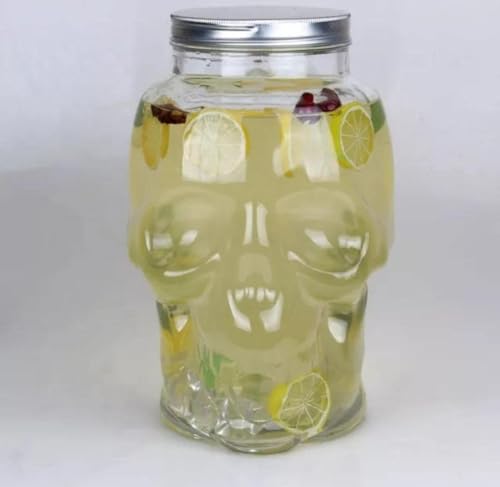 Image of Bellemax 4 Liter Skull Premium Juice and Water Glass Pitcher jug with Lid and Jug Romantic Style Water jug with Handle hot Cold Water, Milk and Juice Beverage Carafes 4000ML (TM-16)