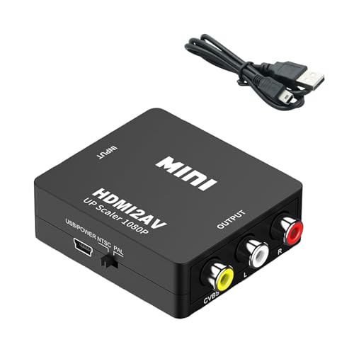 HDMI to AVϊRo[^[ HDMI to RCAϊ iԁAAj 3F[q 1080PΉ AiOϊ o͉ er/PS3/PS4/PS5PC/DVDv[[/switchpy[dP[utz (ubN)