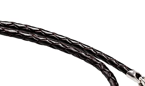 CRAFT WIRE Leather Braided Cord Necklace with Rhodium-Plated 925 Sterling Silver Clasp Made in USA4