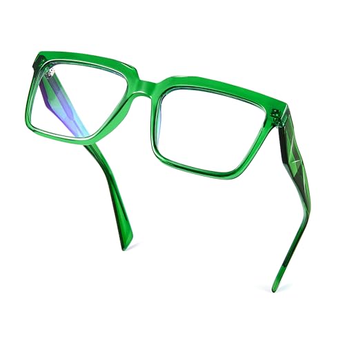 Image of Blue Light Blocking Glasses for Women Men, Square Thick Frame Anti Eyestrain & UV Glare JF6218
