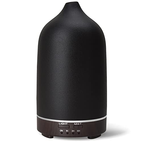 Ceramic Diffuser,Essential Oil Diffusers,200ml Aromatherapy Diffuser with Waterless Auto-Off Function for Home Office Roomï¼Blackï¼
