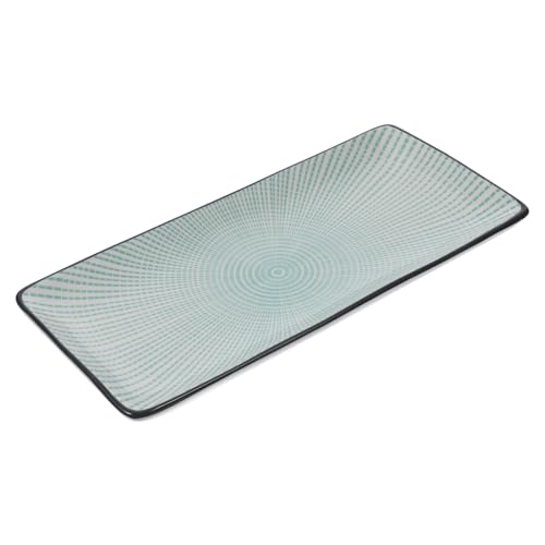 Plato rectangular de cerámica para sushi miniatura 1